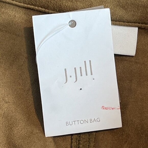 J. Jill Faux Suede Fixed Wrap Knee Length Skirt in Acorn Brown Medium Petite MP - Picture 8 of 11